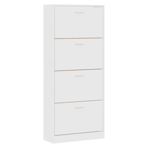 Mueble zapatero madera contrachapada blanco 63x24x147 cm