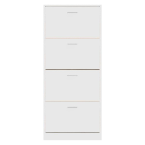 Mueble zapatero madera contrachapada blanco 63x24x147 cm