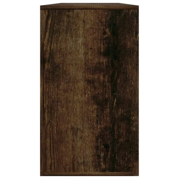 Banco zapatero madera contrachapada roble ahumado 80x24x45 cm