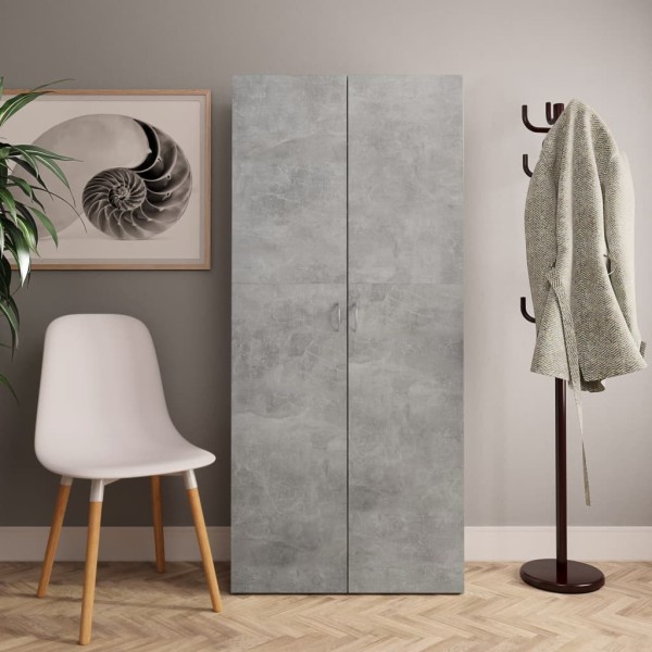 Mueble zapatero madera contrachapada gris 80x35,5x180 cm