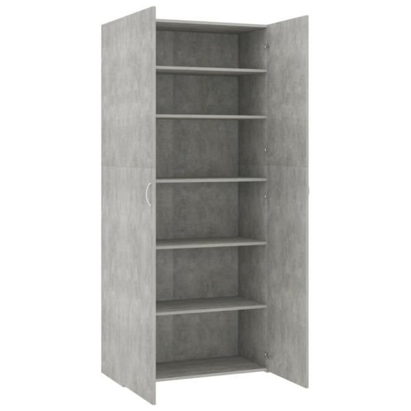 Mueble zapatero madera contrachapada gris 80x35,5x180 cm