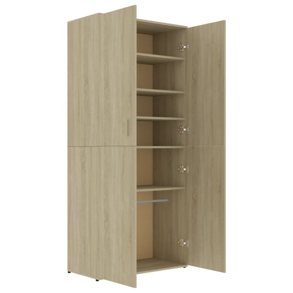 Mueble zapatero madera contrachapada color roble 80x39x178 cm