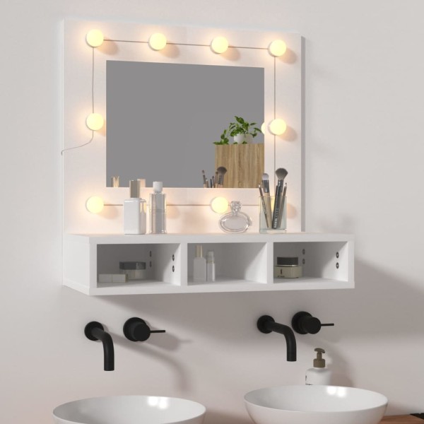 Mueble con espejo y LED blanco 60x31,5x62 cm