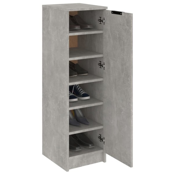 Mueble zapatero madera contrachapada gris hormigón 30x35x100 cm