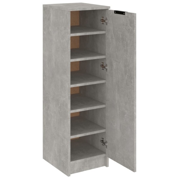 Mueble zapatero madera contrachapada gris hormigón 30x35x100 cm