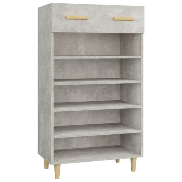 Mueble zapatero madera contrachapada gris hormigón 60x35x105 cm