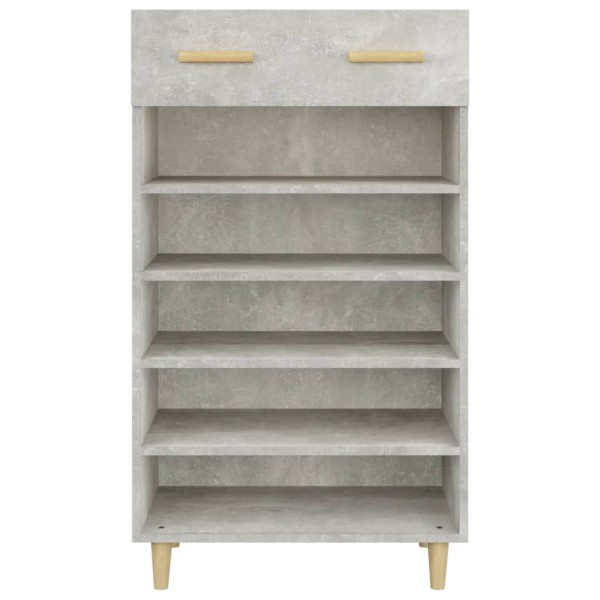 Mueble zapatero madera contrachapada gris hormigón 60x35x105 cm