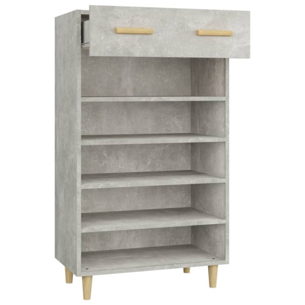 Mueble zapatero madera contrachapada gris hormigón 60x35x105 cm