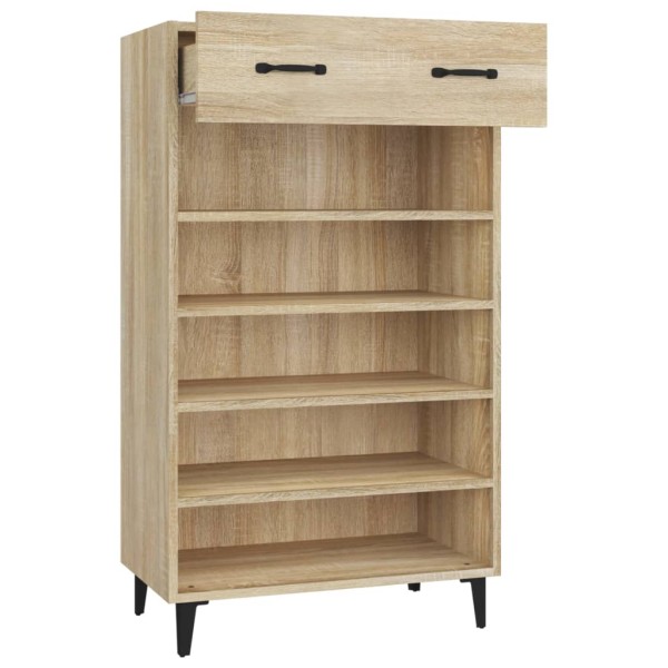 Mueble zapatero madera contrachapada roble Sonoma 60x35x105 cm