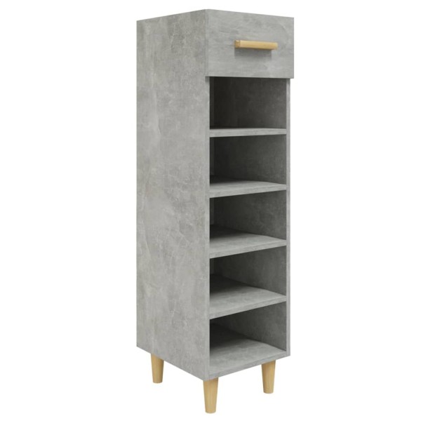 Mueble zapatero madera contrachapada gris hormigón 30x35x105 cm