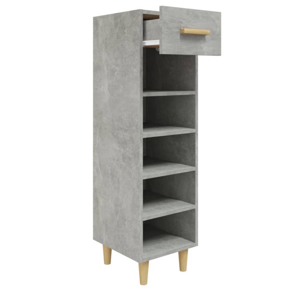 Mueble zapatero madera contrachapada gris hormigón 30x35x105 cm