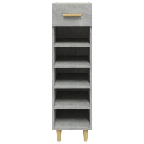 Mueble zapatero madera contrachapada gris hormigón 30x35x105 cm