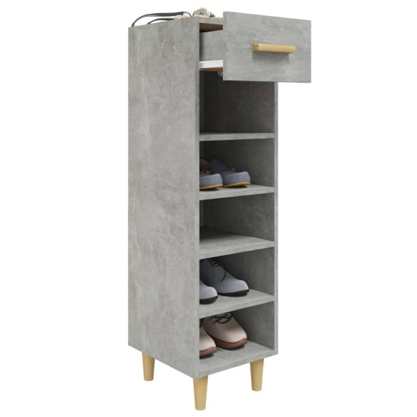 Mueble zapatero madera contrachapada gris hormigón 30x35x105 cm