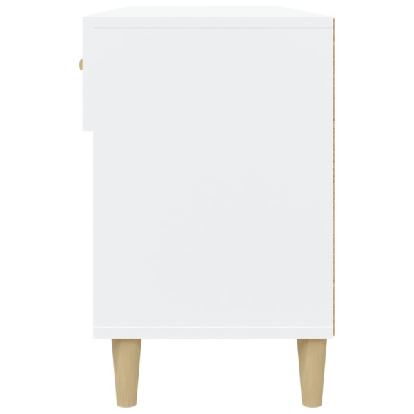 Mueble zapatero de madera contrachapada blanco 102x35x55 cm