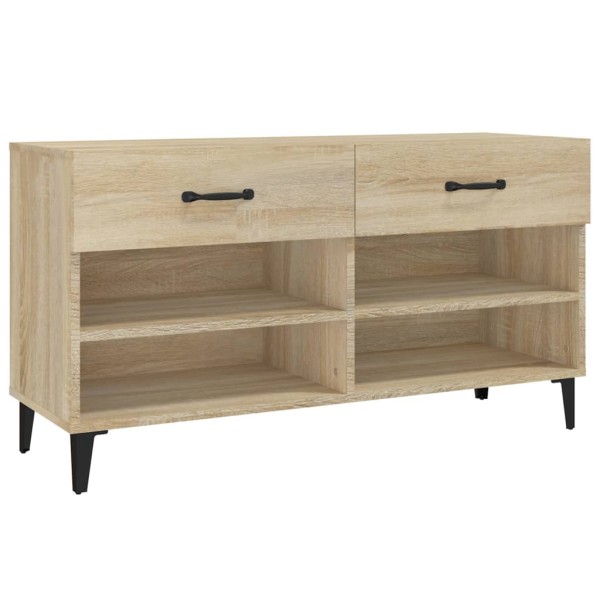 Mueble zapatero madera contrachapada roble Sonoma 102x35x55 cm