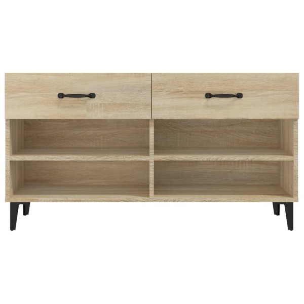 Mueble zapatero madera contrachapada roble Sonoma 102x35x55 cm