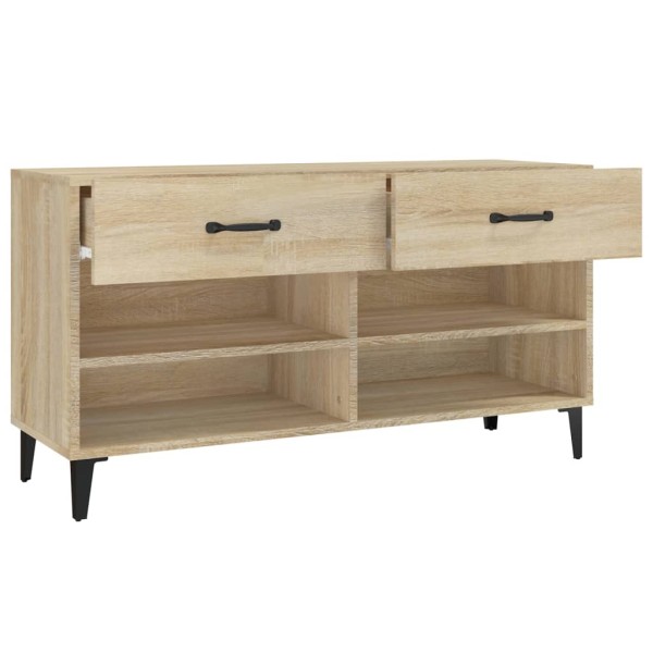 Mueble zapatero madera contrachapada roble Sonoma 102x35x55 cm