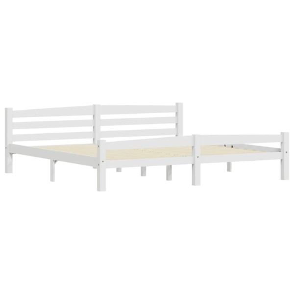 Estructura de cama de madera maciza de pino blanca 200x200 cm