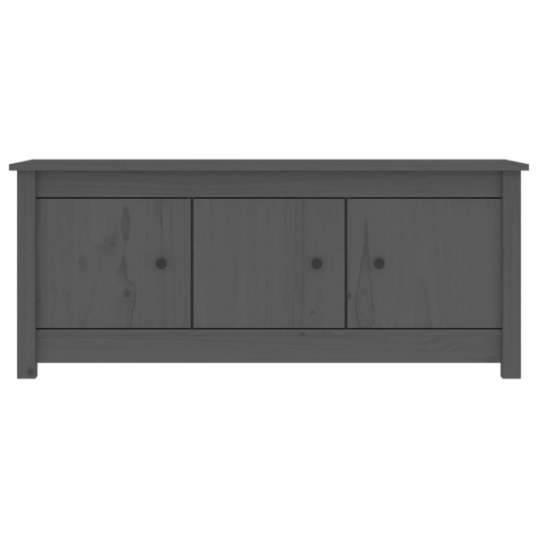 Mueble zapatero de madera maciza de pino gris 110x38x45,5 cm