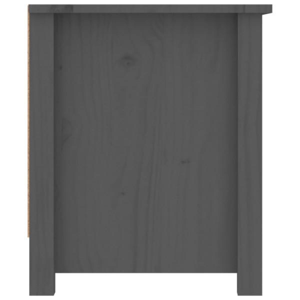 Mueble zapatero de madera maciza de pino gris 110x38x45,5 cm