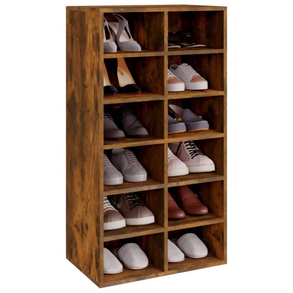 Zapatero madera contrachapada roble ahumado 54x34x100,5 cm