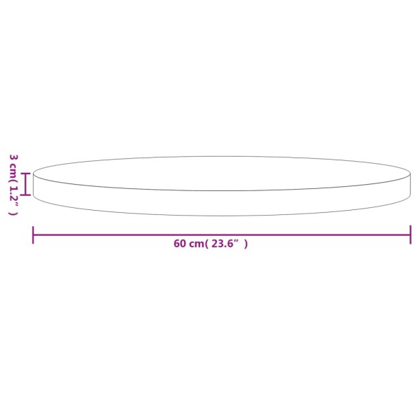 Tablero de mesa redondo madera maciza de pino Ø60x3 cm