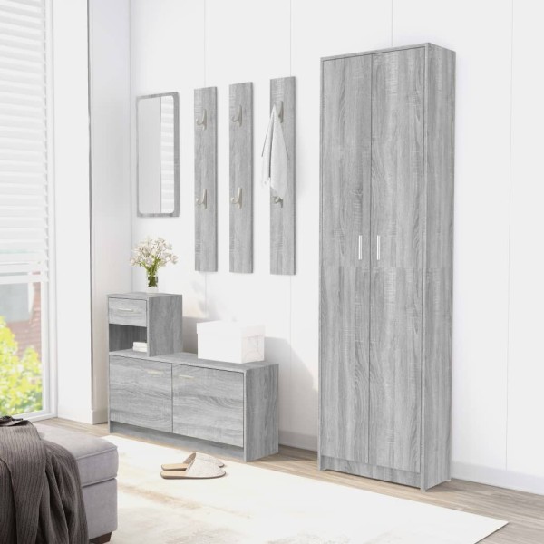 Armario de pasillo madera contrachapada gris Sonoma 55x25x189cm