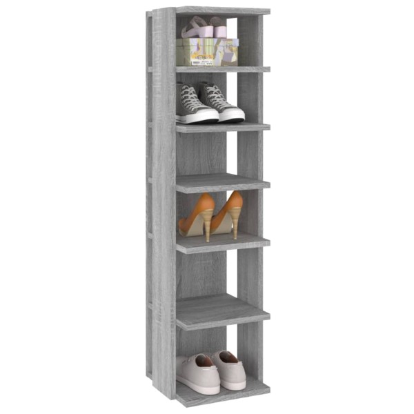 Mueble zapatero madera contrachapada gris Sonoma 27,5x27x102 cm