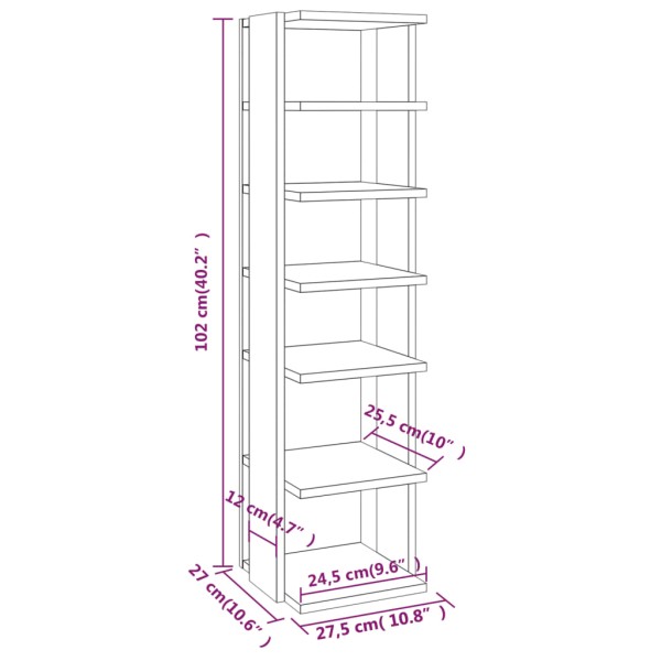 Mueble zapatero madera contrachapada gris Sonoma 27,5x27x102 cm