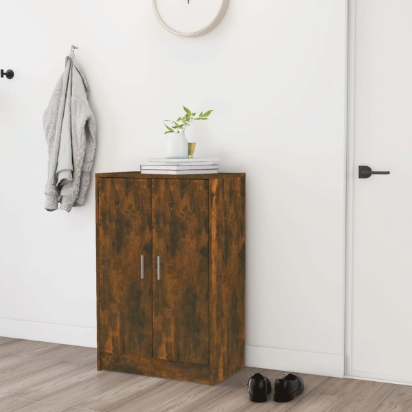 Mueble zapatero madera contrachapada roble ahumado 60x35x92 cm