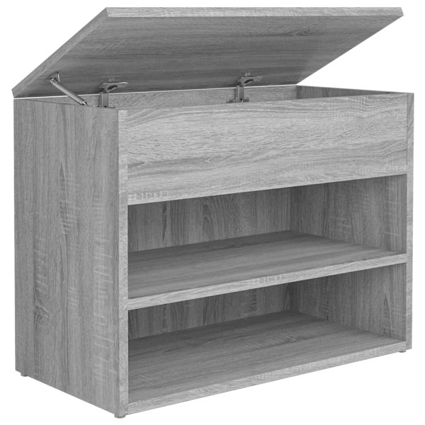 Banco zapatero madera contrachapada gris Sonoma 60x30x45 cm