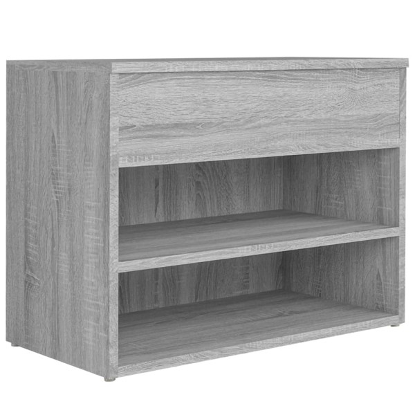 Banco zapatero madera contrachapada gris Sonoma 60x30x45 cm