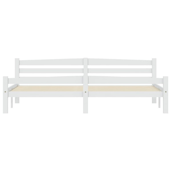 Estructura de cama de madera maciza de pino blanca 200x200 cm