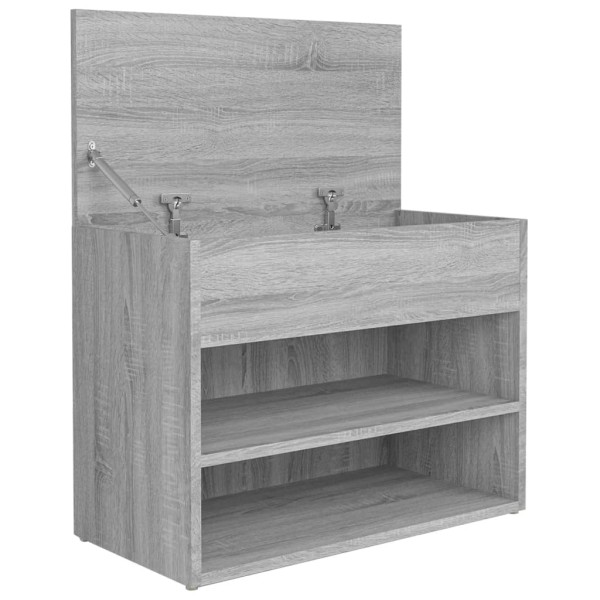 Banco zapatero madera contrachapada gris Sonoma 60x30x45 cm