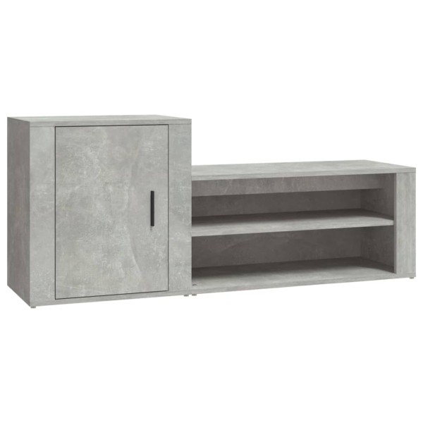 Mueble zapatero madera contrachapada gris hormigón 130x35x54 cm