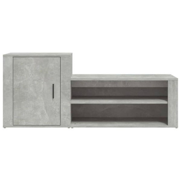 Mueble zapatero madera contrachapada gris hormigón 130x35x54 cm