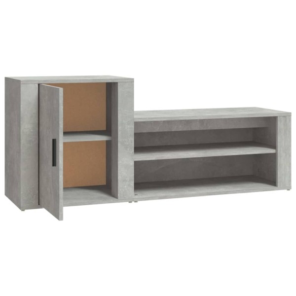 Mueble zapatero madera contrachapada gris hormigón 130x35x54 cm