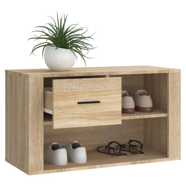 Mueble zapatero madera contrachapada roble Sonoma 80x35x45 cm