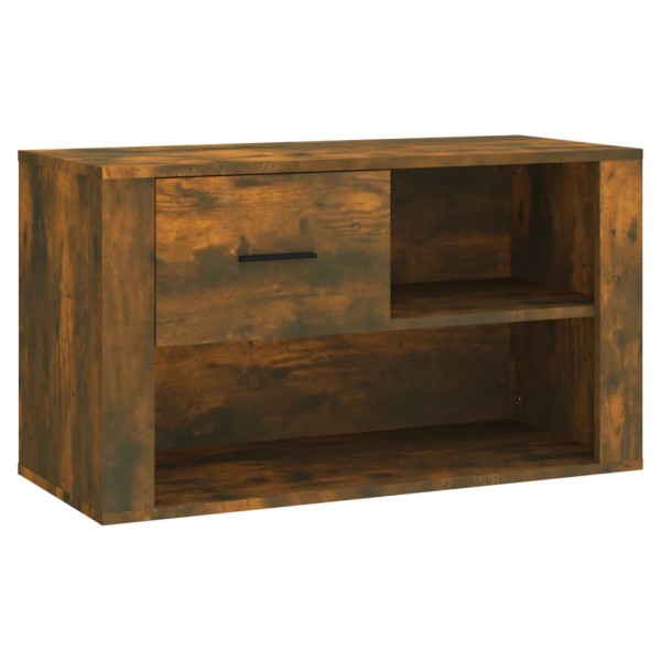 Mueble zapatero madera contrachapada roble ahumado 80x35x45 cm