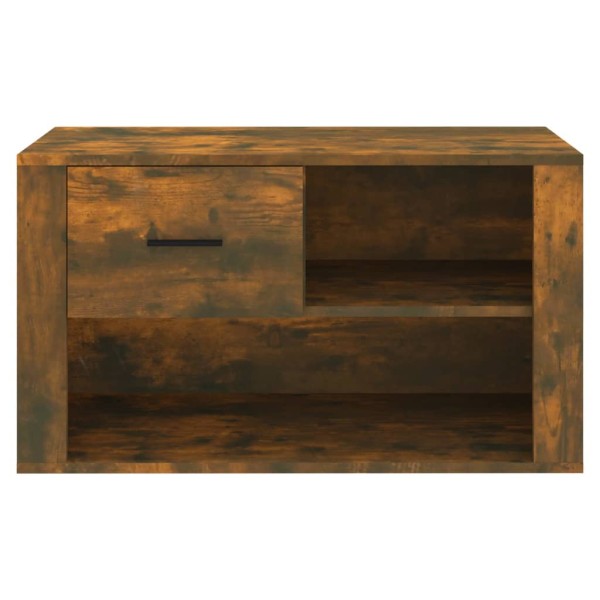 Mueble zapatero madera contrachapada roble ahumado 80x35x45 cm