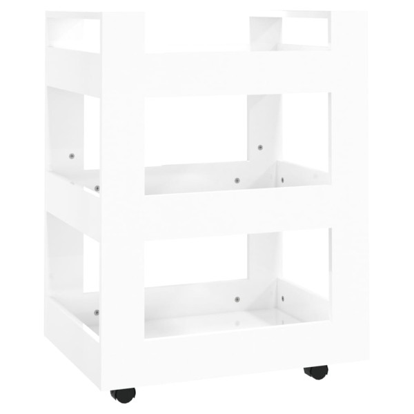 Carrito de cocina madera contrachapada blanco brillo 60x45x80cm