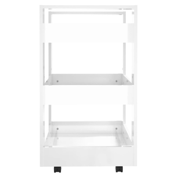 Carrito de cocina madera contrachapada blanco brillo 60x45x80cm