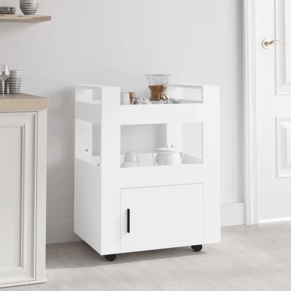 Carrito de cocina madera contrachapada blanco 60x45x80 cm