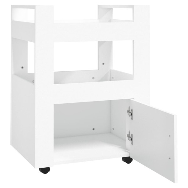 Carrito de cocina madera contrachapada blanco 60x45x80 cm