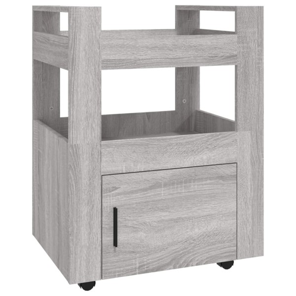 Carrito de cocina madera contrachapada gris Sonoma 60x45x80 cm