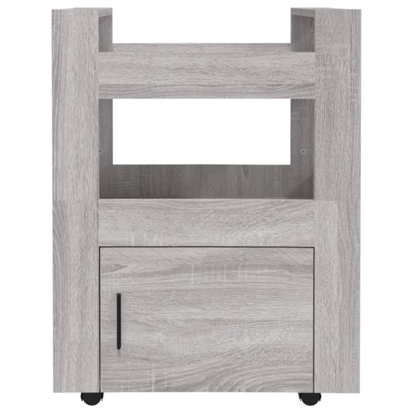 Carrito de cocina madera contrachapada gris Sonoma 60x45x80 cm