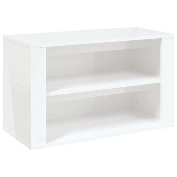 Mueble zapatero madera contrachapada blanco brillo 75x35x45 cm