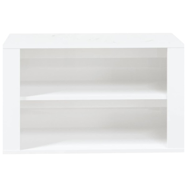 Mueble zapatero madera contrachapada blanco brillo 75x35x45 cm