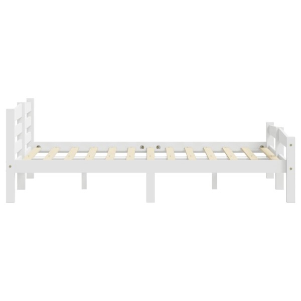 Estructura de cama de madera maciza de pino blanca 200x200 cm