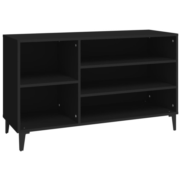 Mueble zapatero madera contrachapada negro 102x36x60 cm